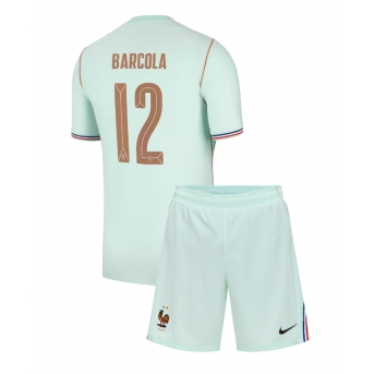 Billige Fotballdrakt Frankrike Bradley Barcola #12 Replika Bortedraktsett Barn VM 2026 Kortermet (med bukser)